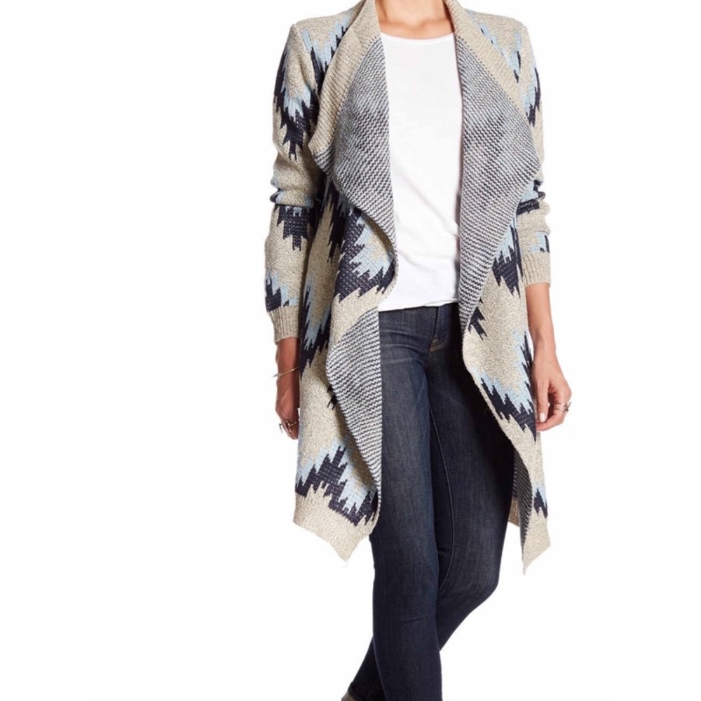Zigzag Open Front Sweater